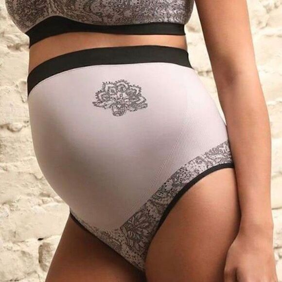 Cache Coeur Illusion Lace Jacquard Maternity Maxi Briefs Lace Violine Small NWT - Picture 1 of 5